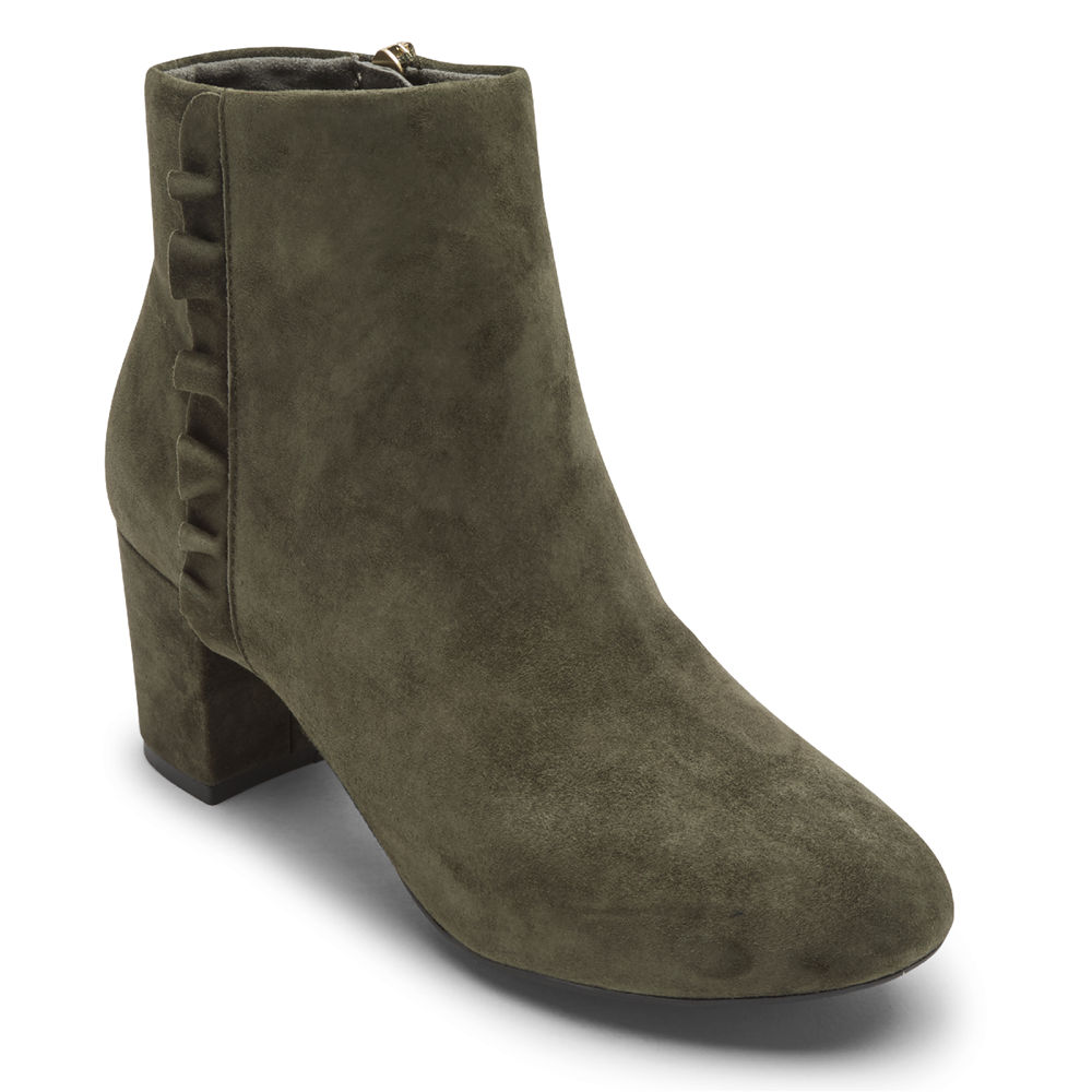 Rockport Boots For Womens Green - Total Motion Oaklee Ruffle - HY8295163